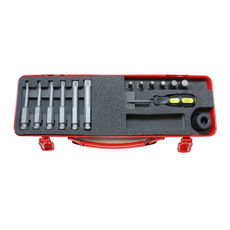 Ko-Ken Tools Bit + Bit Holder Set XZN M4-M12 14 pieces 1/2 Sq. Drive 14210X